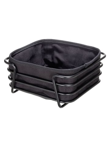 Schöner Wohnen Kollektion Brotkorb "Kendra" in Schwarz - (B)21 x (H)9 x (T)21 cm
