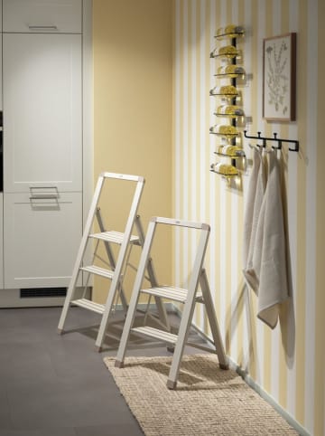 Schöner Wohnen Kollektion Klapptrittleiter "Jolie" in Creme/ Beige - (B)65,4 x (H)107 x (T)45,6 cm