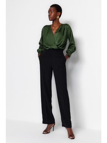 trendyol Bluzka-body w kolorze ciemnozielonym