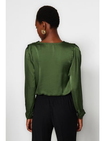 trendyol Blusenbody in Dunkelgrün