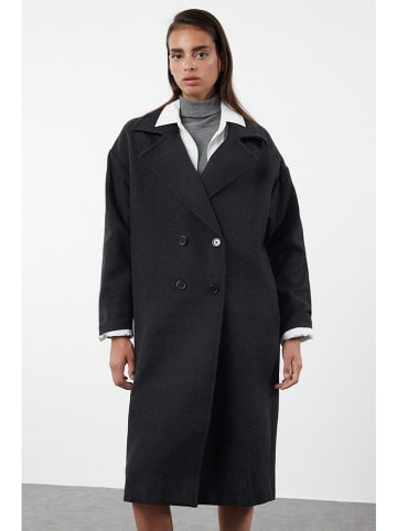 trendyol Płaszcz przejściowy w kolorze antracytowym