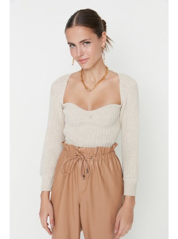trendyol Sweter w kolorze beżowym