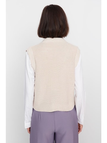 trendyol Gebreide gilet crème