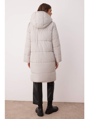 trendyol Dwustronny płaszcz zimowy w kolorze beżowo-białym