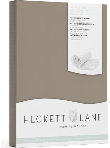 Heckett Lane Satijnen hoeslaken "Elementi" taupe