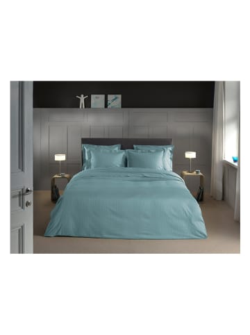 Heckett Lane Satin-Bettwäsche-Set "Banda" in Hellblau