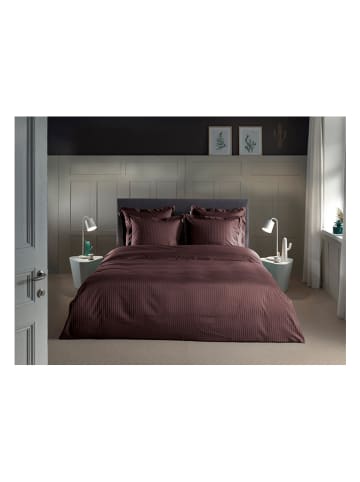 Heckett Lane Satin-Bettwäsche-Set "Banda" in Braun