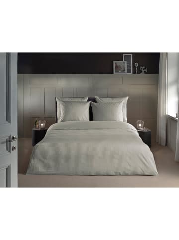 Heckett Lane Satin-Bettwäsche-Set "Banda" in Grau