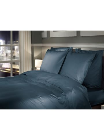 Heckett Lane Komplet pościeli satynowej "Punto" w kolorze granatowym