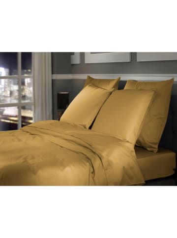 Heckett Lane Satin-Bettwäsche-Set "Punto" in Gelb