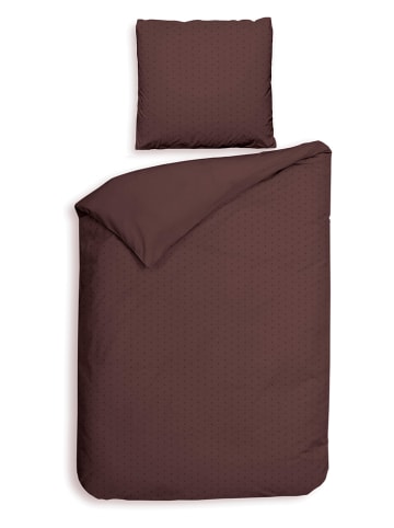 Heckett Lane Komplet pościeli satynowej "Punto" w kolorze brązowym