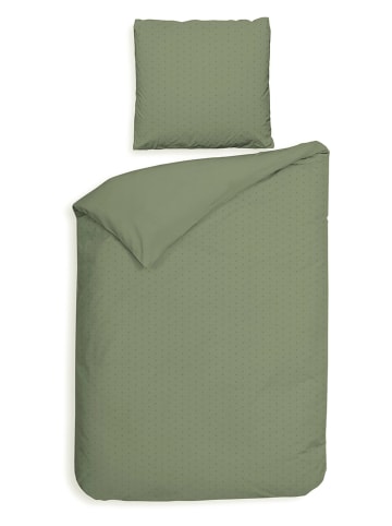 Heckett Lane Mako-satijnen beddengoedset "Punto" lichtgroen