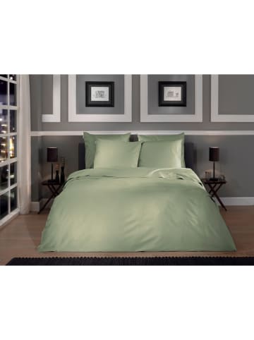Heckett Lane Mako-satijnen beddengoedset "Punto" lichtgroen