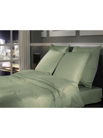Heckett Lane Mako-satijnen beddengoedset "Punto" lichtgroen