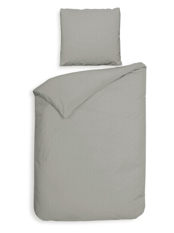 Heckett Lane Satijnen beddengoedset "Punto" grijs