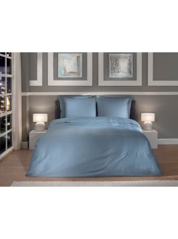 Heckett Lane Komplet pościeli satynowej "Punto" w kolorze niebieskim