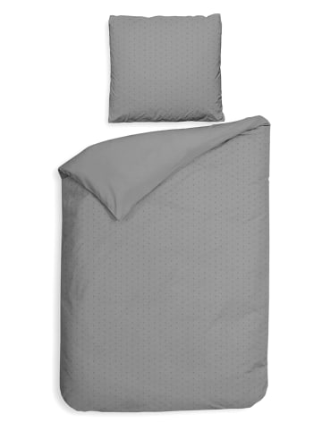 Heckett Lane Satijnen beddengoedset "Punto" grijs