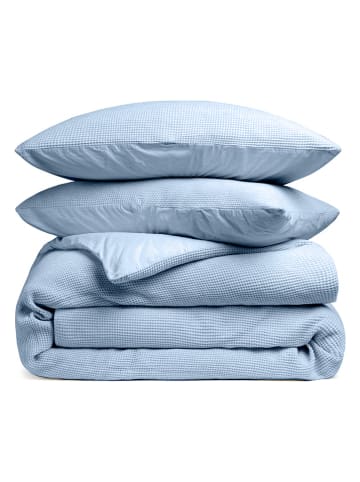 Heckett Lane Perkal beddengoedset "Vafala" lichtblauw