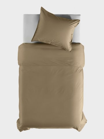 Heckett Lane Komplet pościeli perkalowej w kolorze beżowym