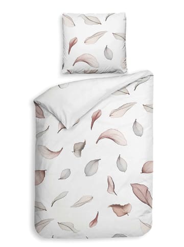 Heckett Lane Satijnen beddengoedset "Harriet" wit/roze