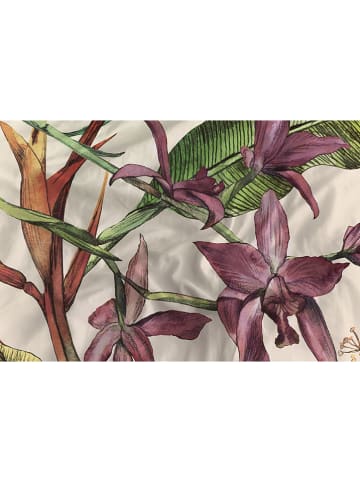 Heckett Lane Satin-Bettwäsche-Set "Jira" in Beige/ Grün