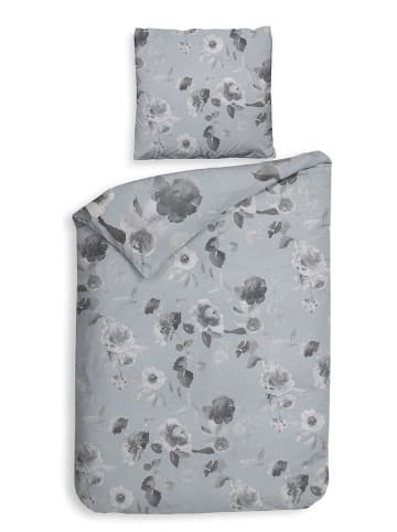 Heckett Lane Satin-Bettwäsche-Set "Mira" in Hellgrau