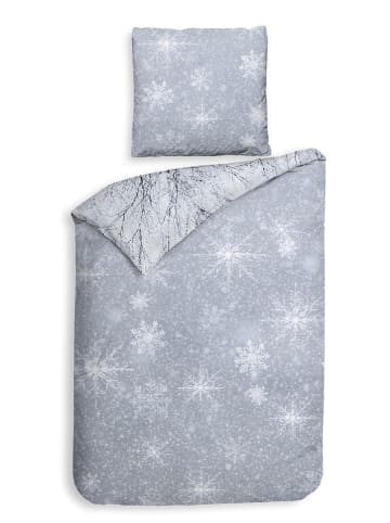 Heckett Lane Satijnen beddengoedset "Pelle" blauw/wit