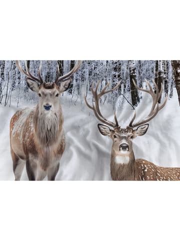 Heckett Lane Satin-Bettwäsche "Pelle" in Blau/ Weiß