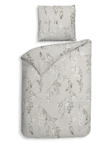 HNL Flanellen beddengoedset "Chiara" lichtgrijs