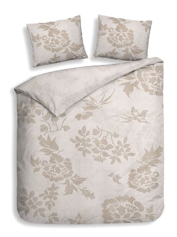 Heckett Lane Satin-Bettwäsche-Set "Ling" in Beige