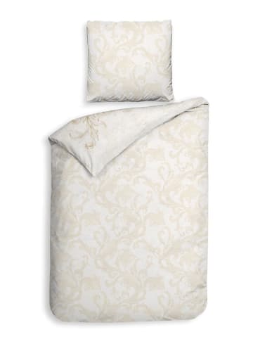 Heckett Lane Komplet pościeli satynowej "Lauren" w kolorze kremowo-beżowym