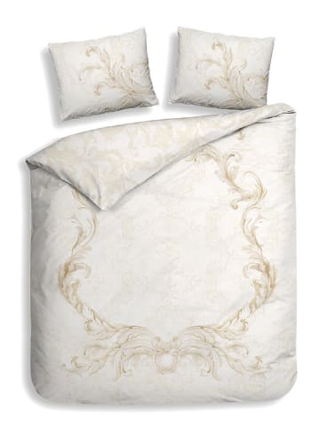 Heckett Lane Komplet pościeli satynowej "Lauren" w kolorze kremowo-beżowym