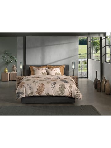 HNL Twill-Bettwäsche-Set "Listi" in Beige/ Grün