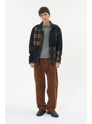 Matinique Hemdjacke in Dunkelblau/ Hellbraun