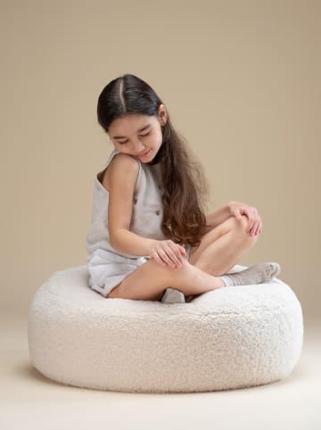 Wigiwama Poef "Ottoman" crème - (H)20 x Ø 65 cm