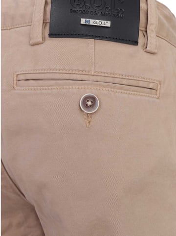G.O.L.® FINEST COLLECTION Spodnie chino w kolorze jasnobrązowym