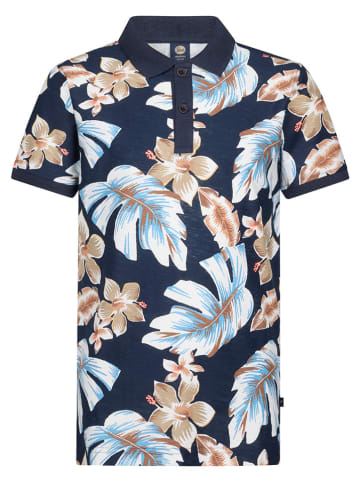 Petrol Industries Poloshirt in Dunkelblau/ Beige
