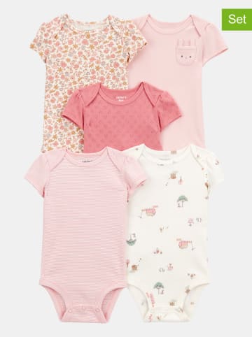 carter's 5-delige set: rompers crème/lichtroze
