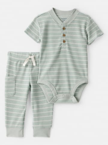 carter's 2tlg. Outfit in Grün/ Creme