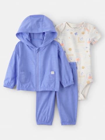 carter's 3-delige  outfit blauw/crème