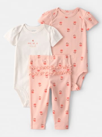 carter's 3-delige outfit lichtroze/crème