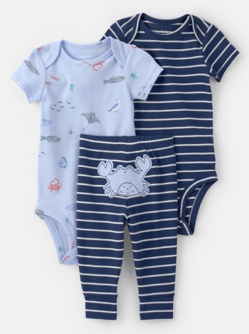 carter's 3-delige outfit donkerblauw/lichtblauw