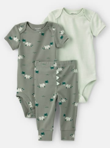 carter's 3-delige outfit kaki/groen