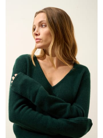 Just Cashmere Kaszmirowy sweter "Abby" w kolorze ciemnozielonym