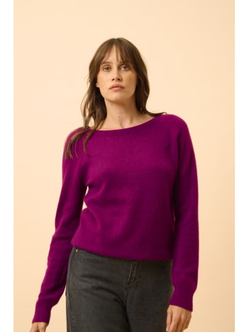 Just Cashmere Kasjmieren trui "Abigail" paars