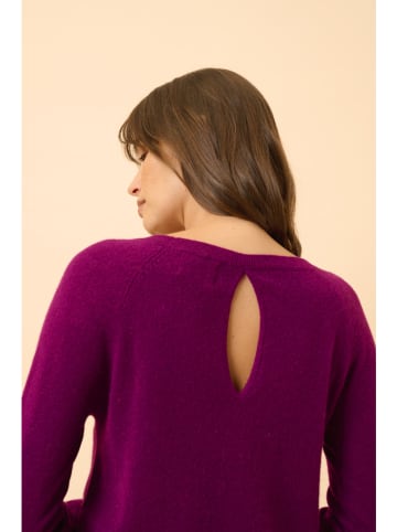 Just Cashmere Kasjmieren trui "Abigail" paars