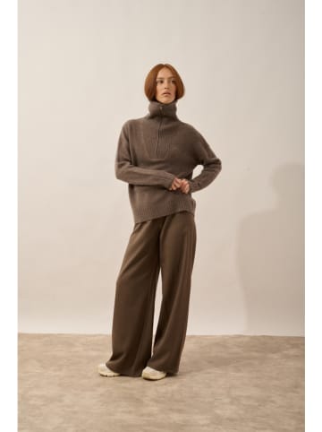 Just Cashmere Kaszmirowy sweter "Akar" w kolorze szarobrązowym