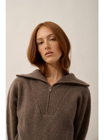 Just Cashmere Kaszmirowy sweter "Akar" w kolorze szarobrązowym