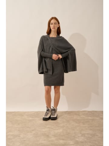 Just Cashmere Kasjmieren poncho "Alloa" grijs