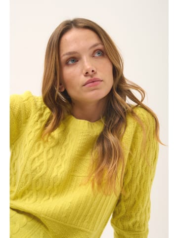 Just Cashmere Kaszmirowy sweter "Amala" w kolorze żółtym